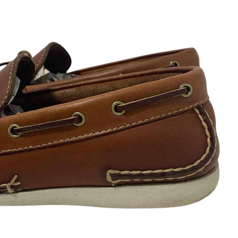 Dexter Vintage Leather Brown Boat Shoes Loafer Slip Ons - Like New - Size 8